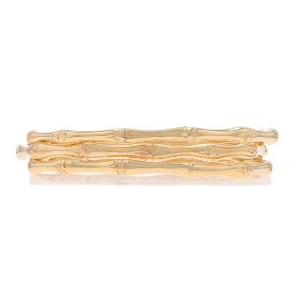 Tiffany & Co. Vintage Bamboo Set of 3 Bangle Bracelets 7 3/4" - Yellow Gold 14k